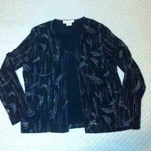 Vintage Claudia Richard Black Top Plus XL Whimsygoth Quiet Luxury Retro Glam Y2K